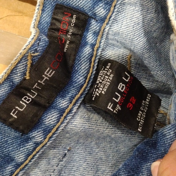 FUBU SZ 32 MEN'S ORIGINAL HARLEM GLOBETROTTERS BLUE 🔵 DENIM SHORTS - Picture 8 of 12